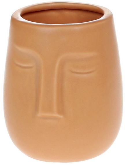 Декоративна ваза Face фарфору d=9х10см terracotta