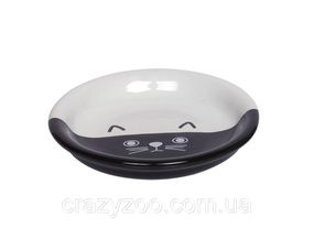 Миска для котов Nobby Cat Face керамическая плоская черно-белая Ø 14x2 см 100 мл 73694
