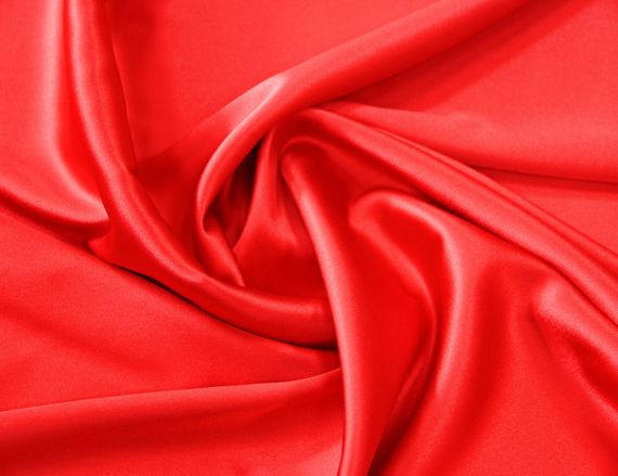 Натуральный итальянский шёлк c эластаном красный (валентино) атласный однотонный MI 140