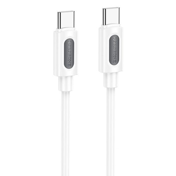 Дата кабель Borofone BX114 Structure Type-C to Type-C 60W (1m) White