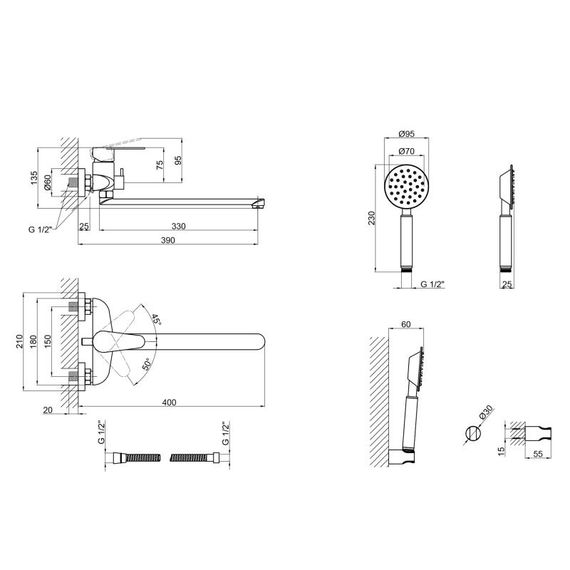 Змішувач для ванни Lidz (NKS) 09 35 005-1 | Зображення 5