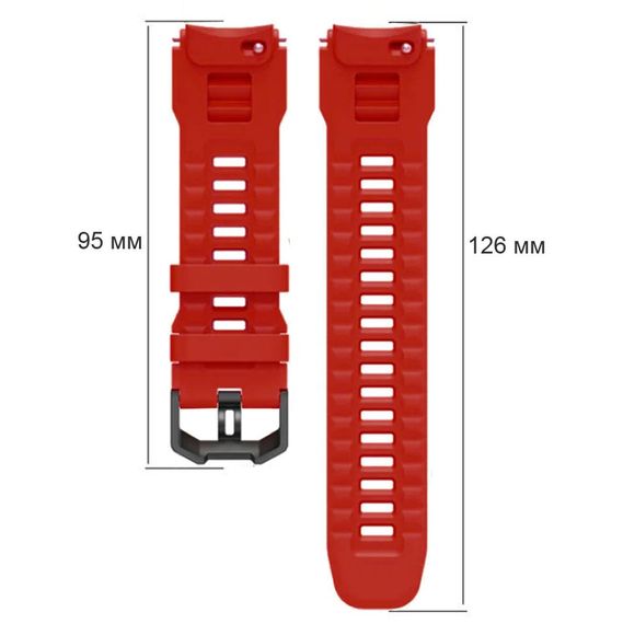 Силиконовый ремешок Primolux для смарт-часов Amazfit T-Rex 3 Pro 48mm - Red | Зображення 5