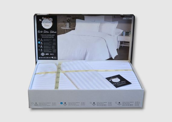 Постельное белье Cotton Shine Stripe Satin 200х220 Beyaz | Зображення 2