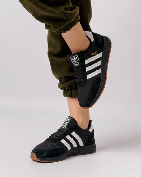 Зимние женские кроссовки Iniki  Fleece Termo All Black White Stripes Gum , Вьетнам 36 23 см | Зображення 9