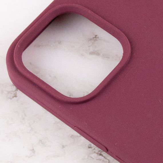Чехол Silicone Case Full Protective (AA) для Apple iPhone 15 Pro (6.1") Бордовый / Plum | Зображення 3
