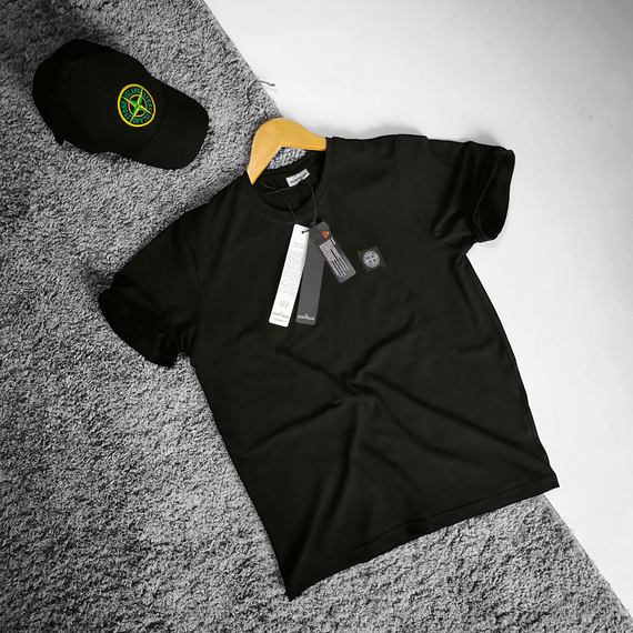 Чоловіча футболка Stone Island чорна (вишивка) | Зображення 5