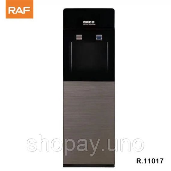 Напольный кулер для воды RAF R.11017 черный 645 Вт • Диспенсер с горячей и холодной водой, электронным охлаждением | Зображення 1