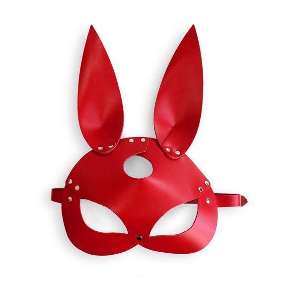 Кожаная маска Зайки Art of Sex Bunny mask One Size Красный | Зображення 3