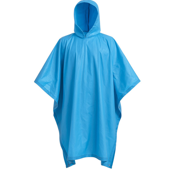 Дощовик-пончо багаторазовий туристичний для полювання, риболовлі на липучці з капюшоном LU-029BL Блакитний
