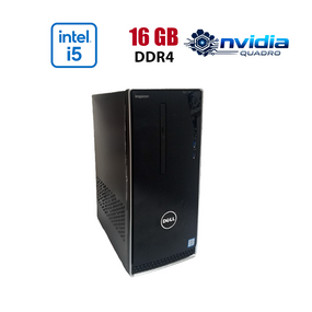 Ігровий ПК Dell Inspirion 3668 Tower / Intel Core i5-7600 (4 ядра по 3.5 - 4.1 GHz) / 16 GB DDR4 / 256 GB SSD / nVidia Quadro P2000, 5 GB GDDR5, 160-bit / Wi-Fi+Bluetooth / DVD / Win 10 Home Lic б/в