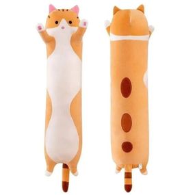 Мягкая игрушка обнимашка Кот Батон 150 см рыжий • Большая игрушка-подушка антистресс длинный кот для сна и отдыха