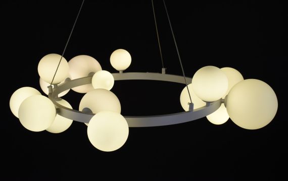 Люстра підвісна на 15 лампочок 27853 Білий 40-130х85х85 см. | Зображення 6