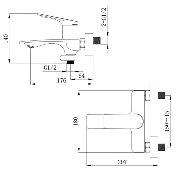 Змішувач для ванни Qtap Vlasta New QTVLA259CRM45642 | Зображення 4