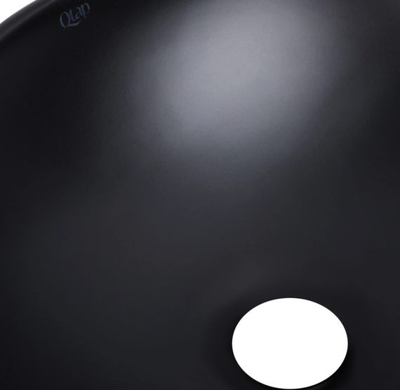 Раковина накладна Qtap Dove 415x340x140 мм, Matt Black, овальна, без донного клапана QT06116062AMB | Зображення 2