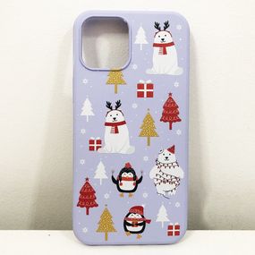 Чехол для Apple Iphone 12 Pro Max. Рождество. NB-589 Цвет: фиолетовый