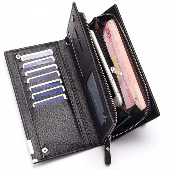 Кошелек мужской Baellerry Classic (19,5 х 10 х 3,5 см) / Мужское портмоне с ремешком / Клатч на кнопках и | Зображення 2