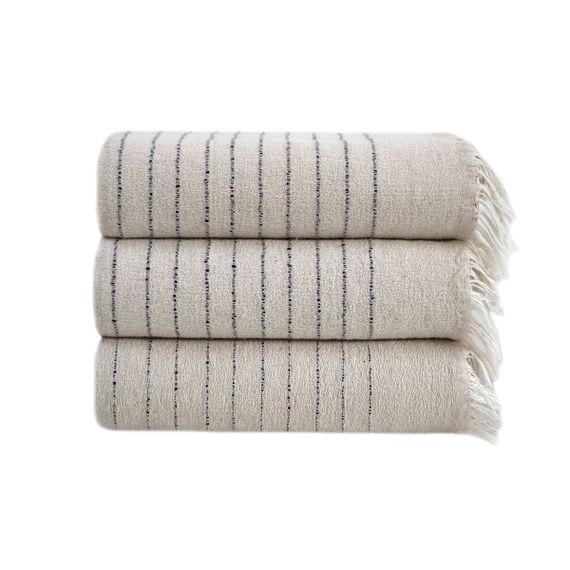 Рушник Lotus Home 11435 Туреччина 50*90 см  Льон + бавовна Сірий з чорним