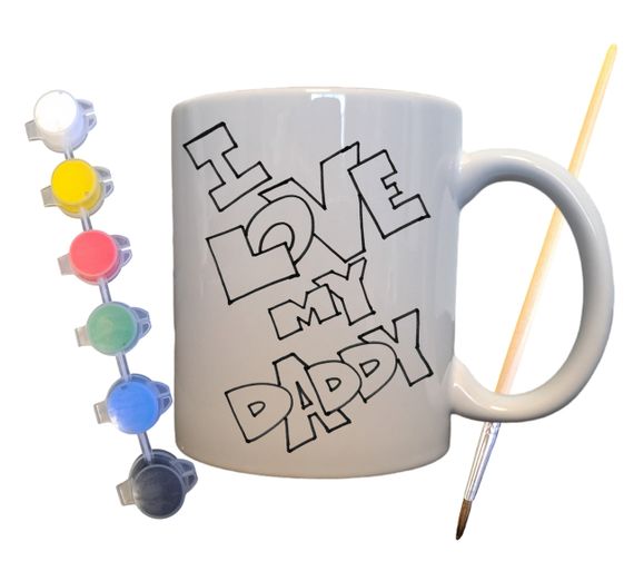 Набор для творчества кружка раскраска Я люблю тебя, папа 330 мл белая (КР0064)