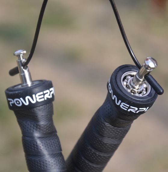 Скакалка швидкісна на підшипниках Паверплей 4208 Fitness Jump Rope Чорна (3m.) | Зображення 5
