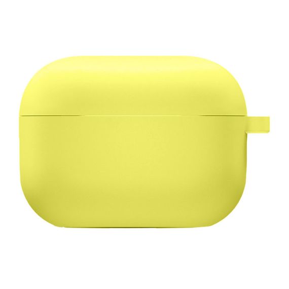 Силіконовий футляр з мікрофіброю для навушників Airpods Pro 2 / Pro Жовтий / Bright Yellow