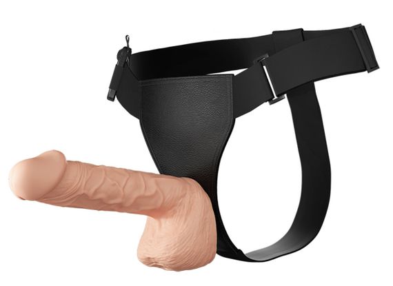 Страпон з великим фалоімітатором (довжина 26 см, діаметр 5,5 см) та вібрацією Ultra Passionate Harness - Strap On RealDeal 10.2", | Зображення 2