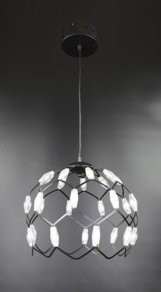 Люстра світлодіодна підвісна LED світильник для квартири на стелю лед 26280 Чорний 42-200х40х40 см. | Зображення 6