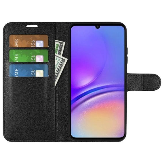 Чохол книжка з кишенями для карт на Samsung Galaxy A05 колір Чорний | Зображення 1