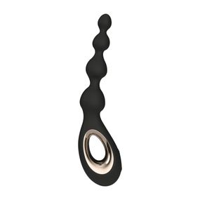 Анальные бусы с вибрацией LELO Soraya Beads Black, разный диаметр бусин, 8 режимов