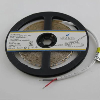 Светодиодная лента LED-STIL 3000K 7,2 Вт/м 2216 120 діодів IP33 24 В (DFN2216-120A3-IP33-24V) | Зображення 1
