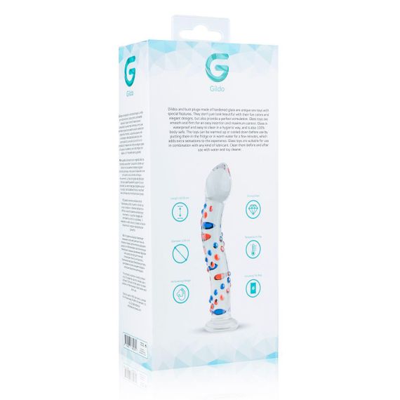 Скляний дилдо з вигинами і малюнком Gildo Glass Dildo No. 3 Sex Aura | Зображення 6