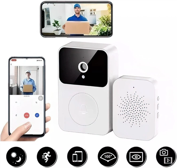 Умный дверной звонок домофон беспроводной видеовызов с камерой, Wi-Fi и датчиком движения X9 | Зображення 3