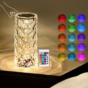 Настільна світлодіодна лампа Rose diamond table lamp RGB підсвітка з пультом ДК