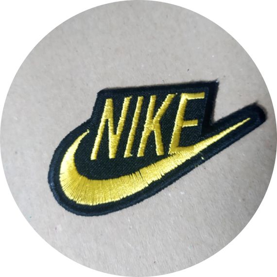Нашивка на одяг (термо) Nike 70*44 мм Чорний з жовтим