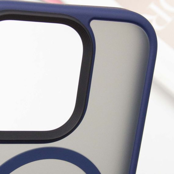 TPU+PC чохол Metal Buttons with MagSafe для Apple iPhone 16 Pro (6.3") Синій | Зображення 4