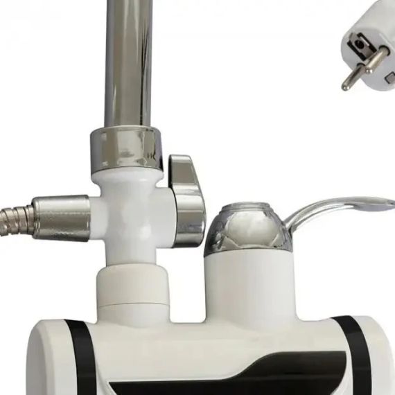Міні бойлер + душ Water Heater MP 5208, проточний електричний водонагрівач 3000 Вт з LCD-дисплеєм, бічне під'єднання, шланг | Зображення 3