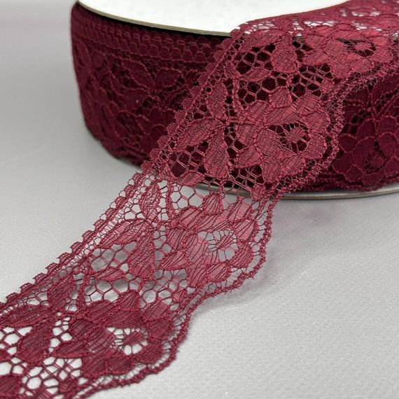 Кружево гипюровое 6 см - бордо (#11)