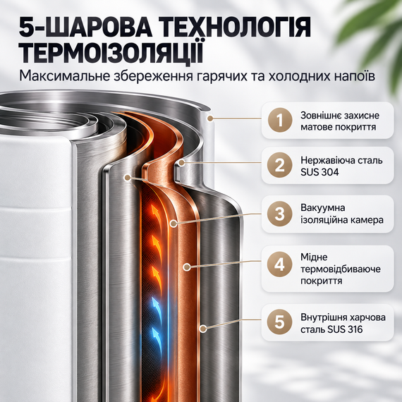 Термос-бутылка KANGZYUAN 550 мл Белая - Вакуумная спортивная бутылка из нержавеющей стали с двойной стенкой | Зображення 4