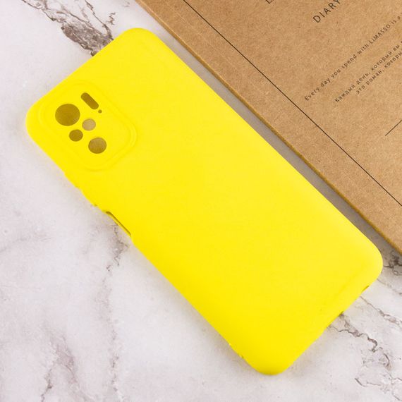 Чехол Silicone Cover Full Camera without Logo (A) для Xiaomi Redmi Note 10 / Note 10s Жовтий/Flash | Зображення 3