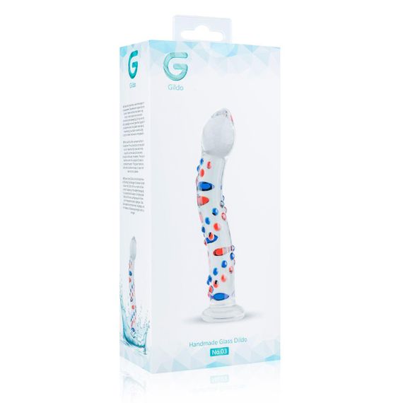 Скляний дилдо з вигинами і малюнком Gildo Glass Dildo No. 3 Sex Aura | Зображення 5