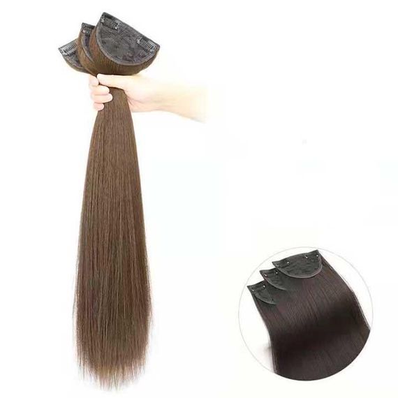 Набор трессов на заколках 3 шт 55 см коричневый | Зображення 2