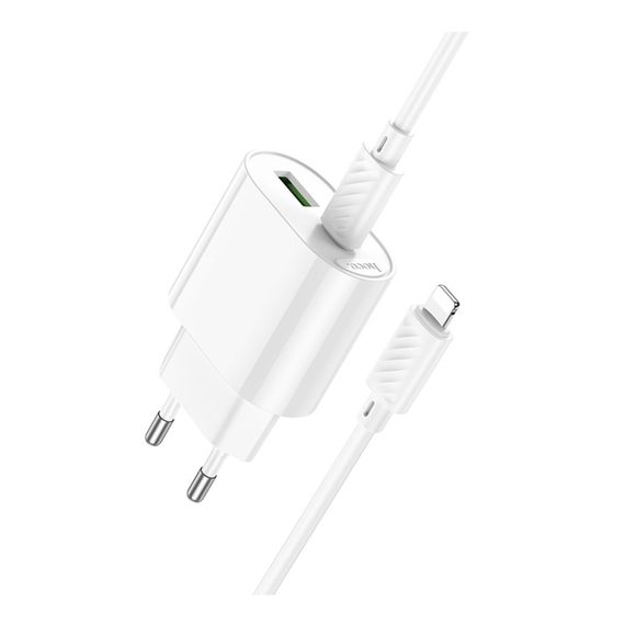 Мережевий зарядний пристрій Hoco C109A 1 USB-C/1USB PD/QC 20W+Type-C to Lightning | Зображення 5