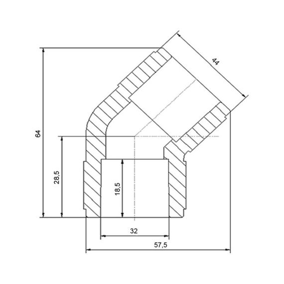 Кутник PPR Blue Ocean 32, 45° SD00009963 | Зображення 1