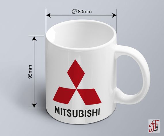 Чашка  з принтом авто логотип Mitsubishi  (02010102009) | Зображення 1