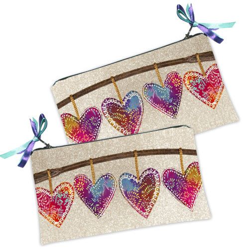 Косметичка жіноча Сердца на ветке 20х12 см (K_15L051)