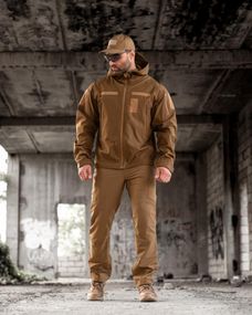 Тактичний костюм Softshell чоловічий комплект для полювання туризму військовий одяг куртка штани бейсболка
