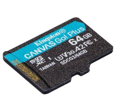Карта памяти Kingston 64GB microSDXC C10 UHS-I U3 A2 R170/W70MB/s (SDCG3/64GBSP) | Зображення 1