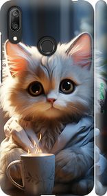 Чохол на Huawei Y7 2019 Білий кіт "5646m-1638-2448"