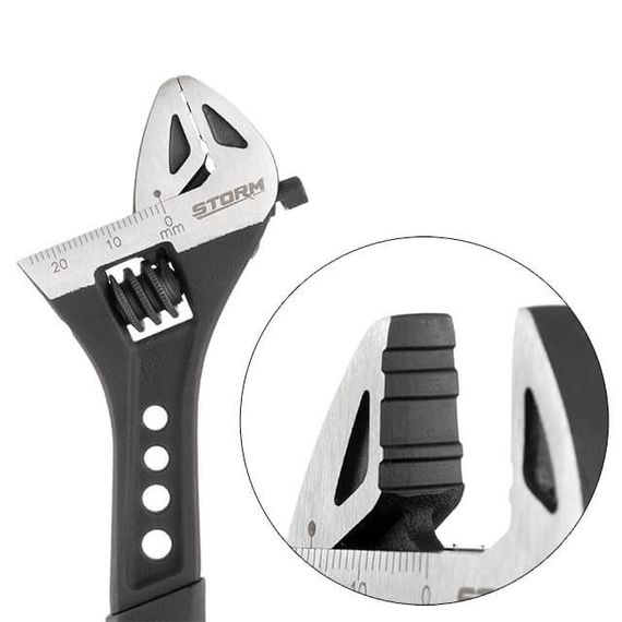 Ключ розвідний 150 мм кований, ручка TPR, HRC 40~50, Cr-V STORM INTERTOOL XT-00701 | Зображення 2