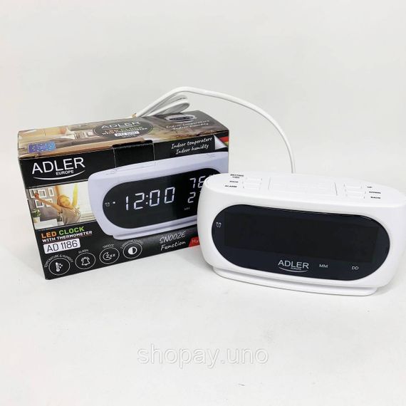 Настільний годинник-будильник Adler AD 1186 White | Зображення 5