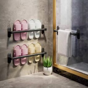 Настенный органайзер универсальный для тапочек, полотенец 38 см AND-78-10 Черный